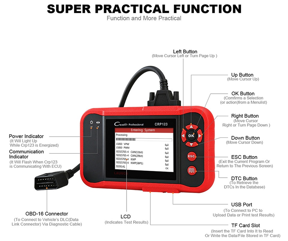 Launch CRP123E Diagnostic Tool OBDII 4 System