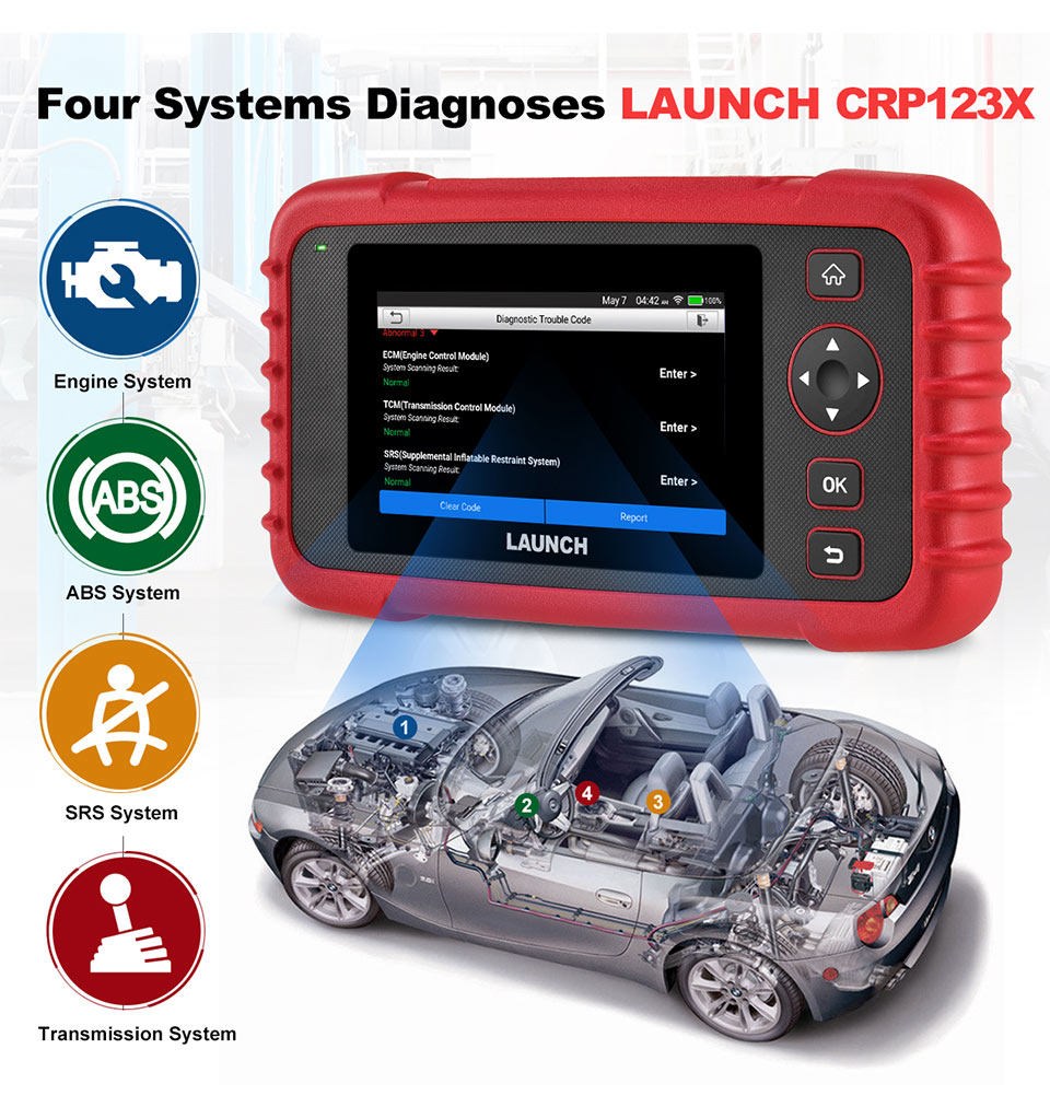 LAUNCH CRP123X OBD2 Code Reader for Engine Transmission ABS SRS