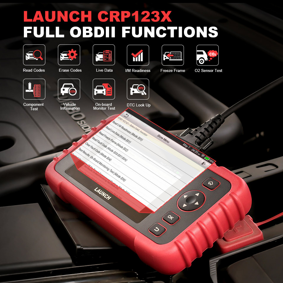 LAUNCH X431 CRP123X Car OBD2 Diagnostic Tools Obd2 Scanner Engine ABS  Airbag SRS AT Code Reader Free Update Automotive Tools