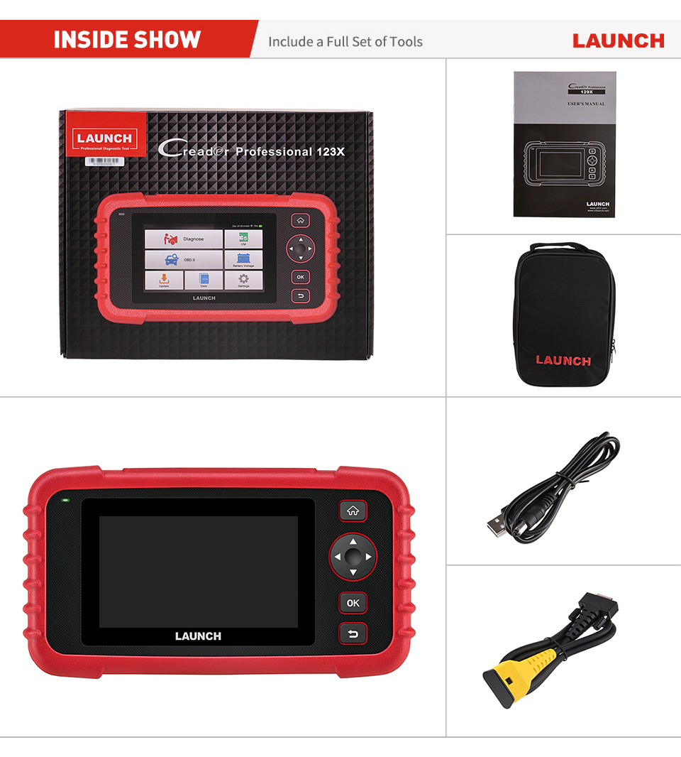 2023! LAUNCH X431 CRP123X OBD2 Car Scanner Automotive Diagnostic Tool 4  System