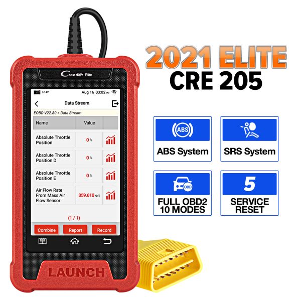 LAUNCH X431 Elite CRE200 OBD2 Scanner Auto ABS SRS Diagnostic Tool Car EOBD OBDII  Code Reader Scan Tool Multilingual Free update