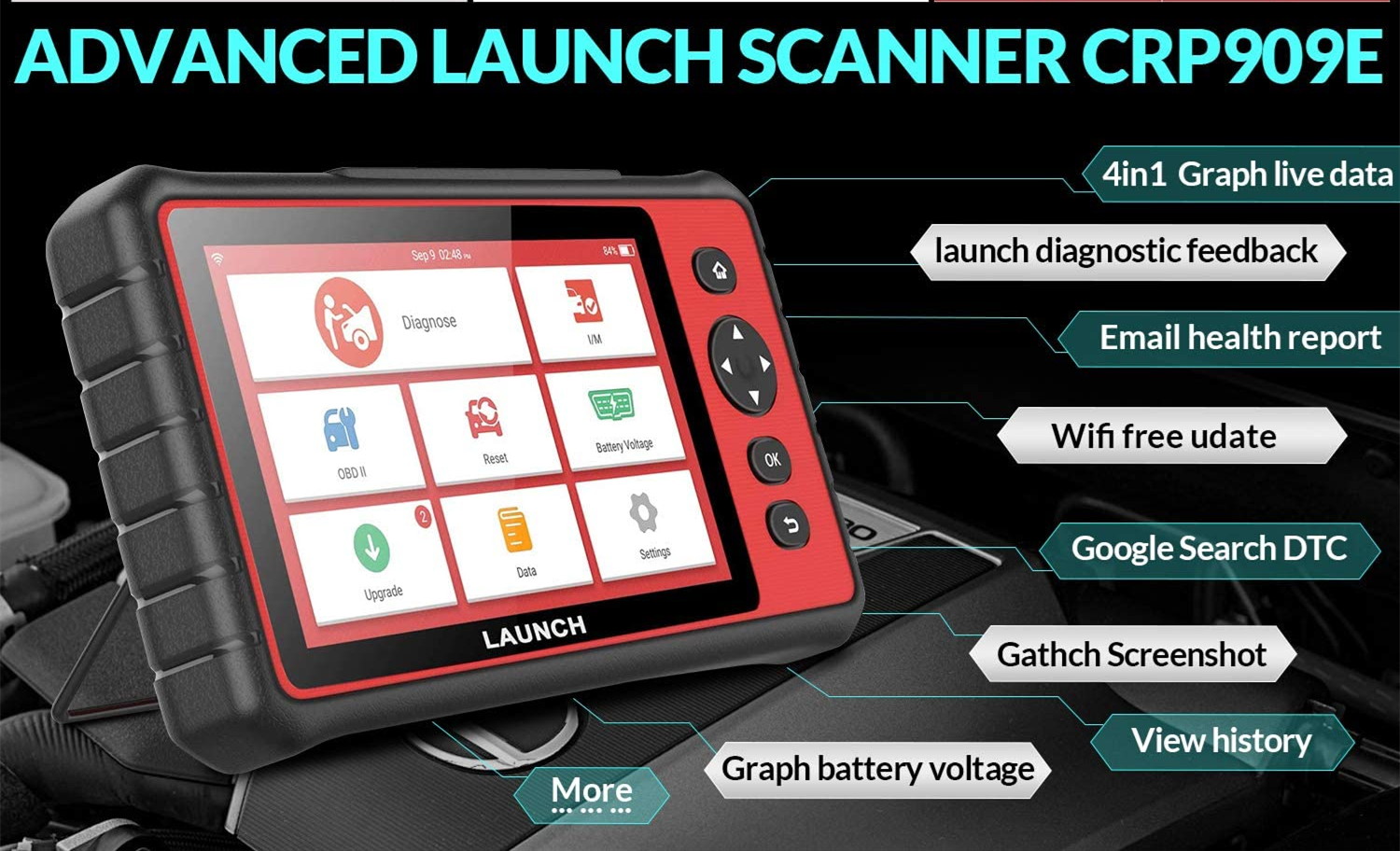 AUNCH X431 CRP909E Car Full System Diagnostic Tools