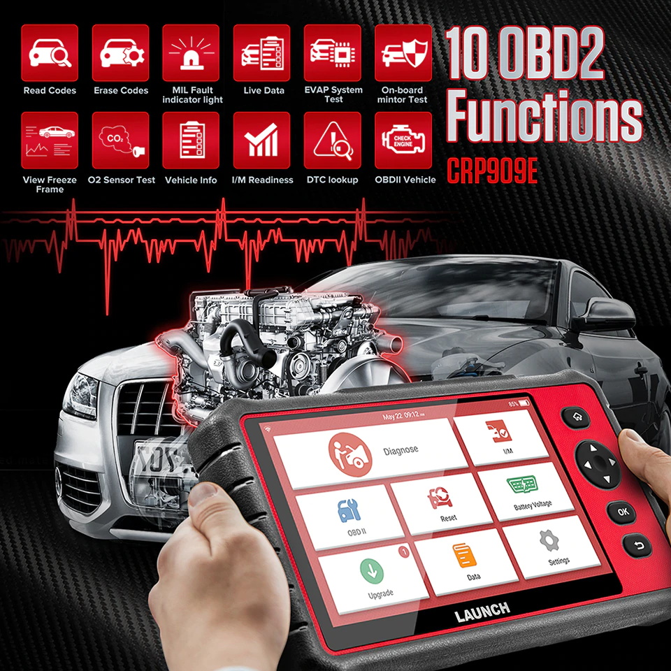 LAUNCH X431 CRP909E OBD2 Car Full System Diagnostic Tool Code