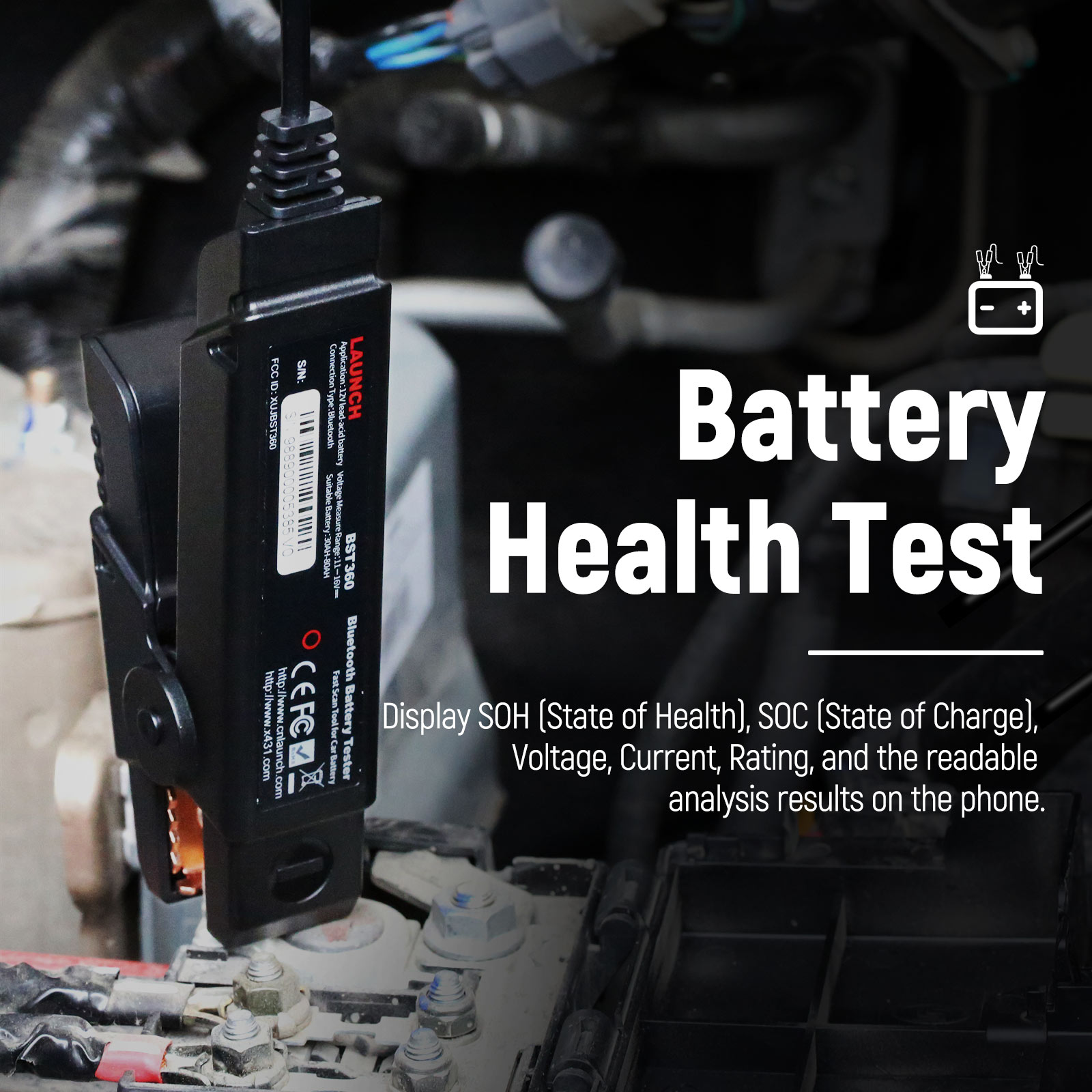 Launch BST-360 Bluetooth Battery Tester  