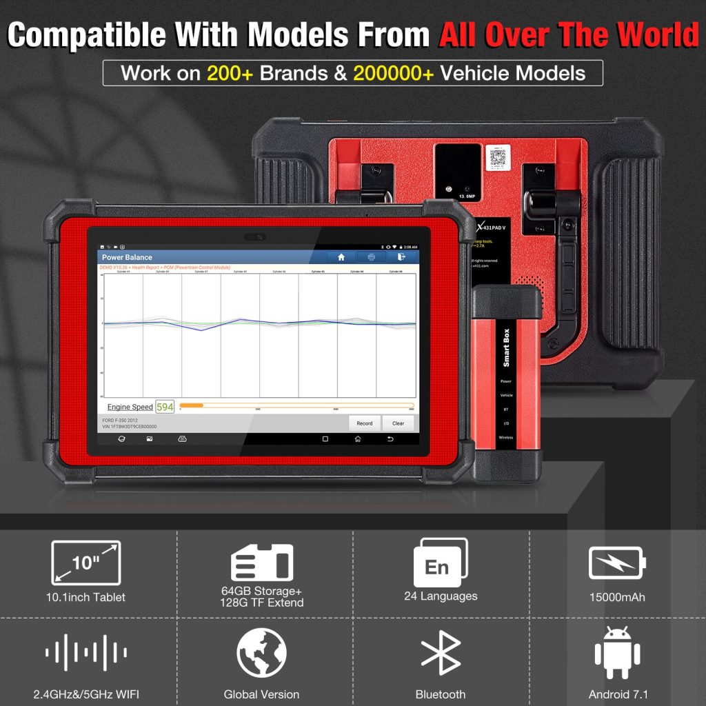 Launch X431 PAD V with SmartBox 3.0 Automotive Diagnostic Tool Support