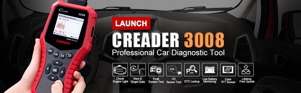 LAUNCH Creader 3008 Professional OBD2 Scanner Enhanced OBDII EOBD Diagnostic  Code Reader 