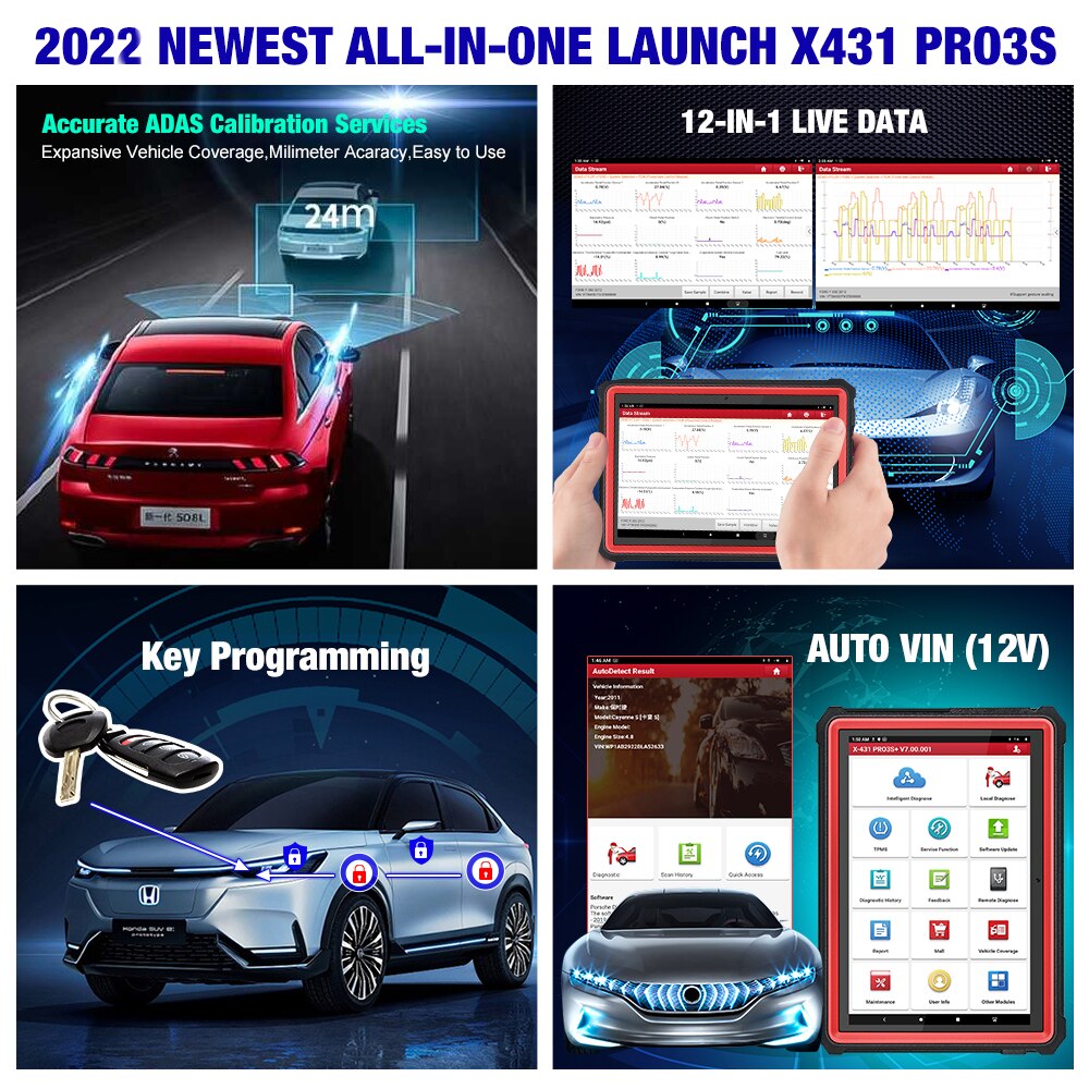 Launch X431 PRO3S+ Automotive Full System Diagnostic Tool Support AutoAuth  FCA SGW and Guided Functions