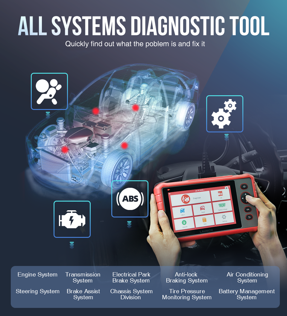 LAUNCH X431 CRP909X OBD2 Scanner Automotive Tools 