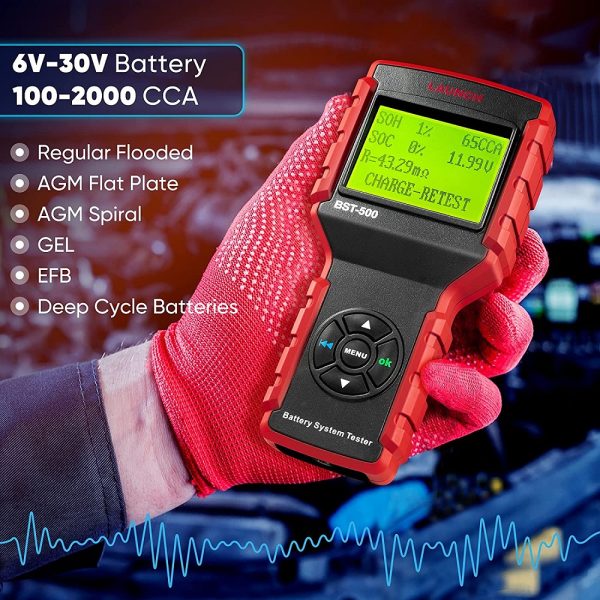 LAUNCH BST-500 Cranking and Charging System Test 6V 12V 24V Load Tester 100-2000 CCA Car Battery Tester - Image 2