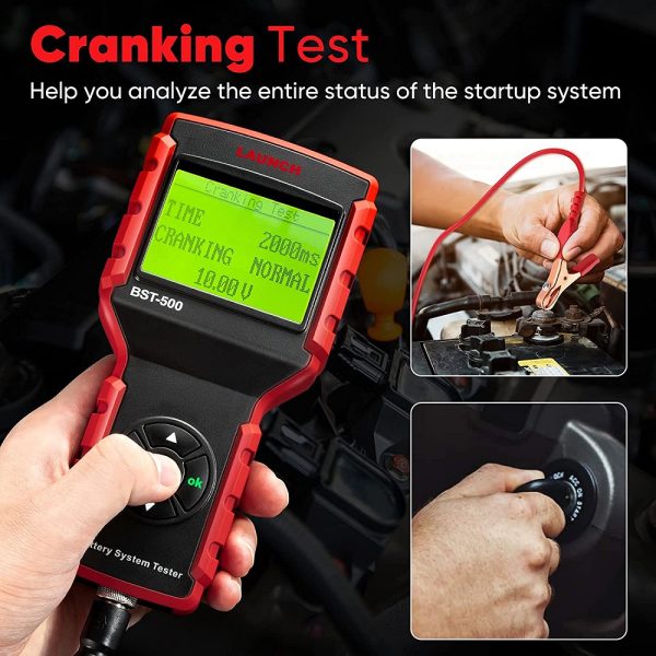 LAUNCH BST-500 Cranking and Charging System Test 6V 12V 24V Load Tester 100-2000 CCA Car Battery Tester - Image 4