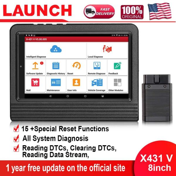 Launch X431 V V5.0 8inch Tablet Wifi/Bluetooth Full System Diagnostic Tool 2 Year Free Update Online - Image 3