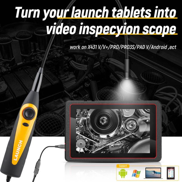 Launch VSP-600 Inspection Camera Videoscope Borescope with 7mm USB for Viewing/ Capturing Images of Hard-to-Reach Areas - Image 7