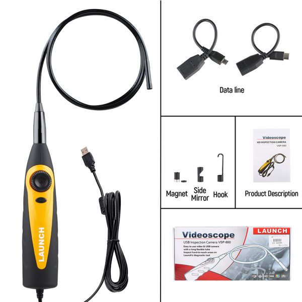Launch VSP-600 Inspection Camera Videoscope Borescope with 7mm USB for Viewing/ Capturing Images of Hard-to-Reach Areas - Image 8