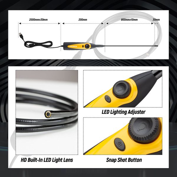 Launch VSP-600 Inspection Camera Videoscope Borescope with 7mm USB for Viewing/ Capturing Images of Hard-to-Reach Areas - Image 9
