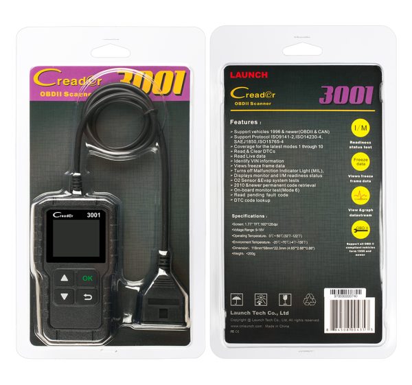 Original Launch Creader 3001 OBDII / EOBD Code Scanner Support Languages Same as AL419 - Image 5