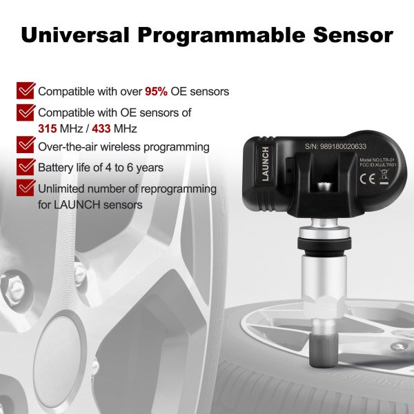 Original Launch LTR-03 RF Sensor 315MHz & 433MHz 2 in 1 Universal Programmable TPMS Sensor (Metal Valves/ Rubber Values) - Image 5