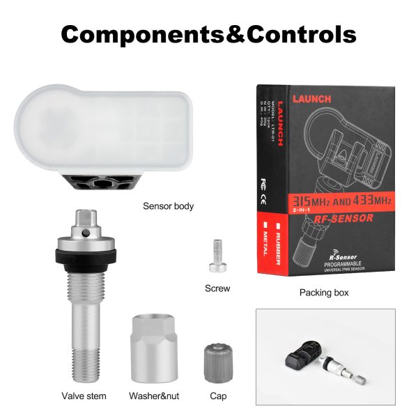 Original Launch LTR-03 RF Sensor 315MHz & 433MHz 2 in 1 Universal Programmable TPMS Sensor (Metal Valves/ Rubber Values) - Image 7