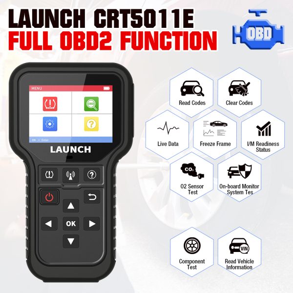 LAUNCH X431 CRT5011E TPMS Activation Diagnostic tools Reset Relearn reprogram 315 MHz 433 MHz tire pressure sensors OBD2 Scanne - Image 5