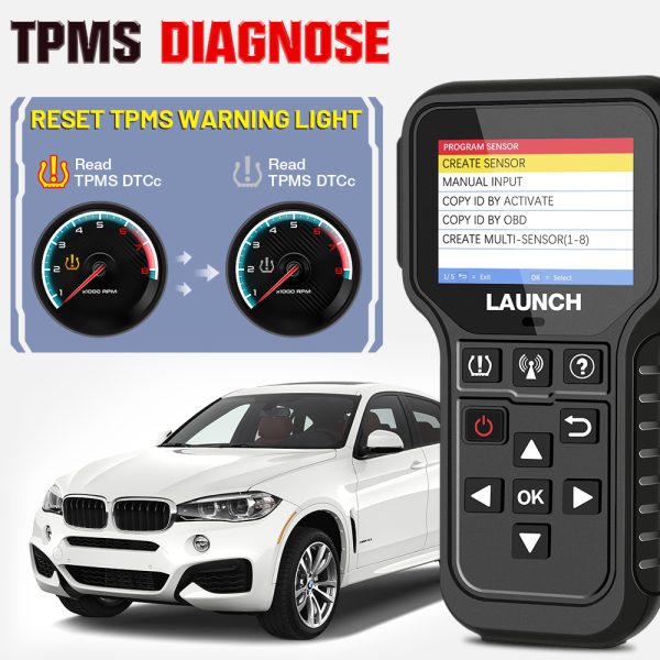 LAUNCH X431 CRT5011E TPMS Activation Diagnostic tools Reset Relearn reprogram 315 MHz 433 MHz tire pressure sensors OBD2 Scanne - Image 6