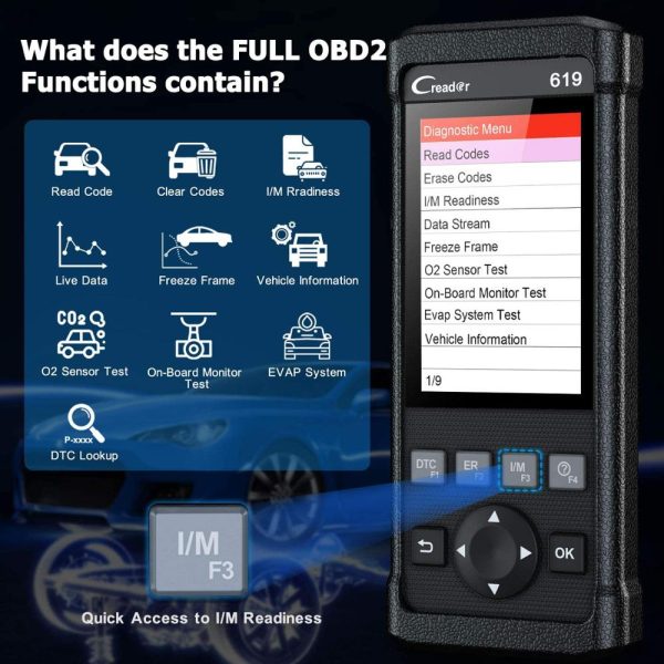 LAUNCH X431 CR619 OBD2 Automotive Scanner Professional ABS SRS Airbag Engine Check Code Reader - Image 4