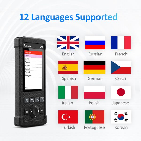 LAUNCH X431 CR619 OBD2 Automotive Scanner Professional ABS SRS Airbag Engine Check Code Reader - Image 7