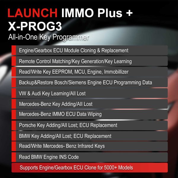 2024 Launch X431 IMMO Plus Key Programmer 3-in-1 IMMO Clone Diagnostics Functions Global Version - Image 8