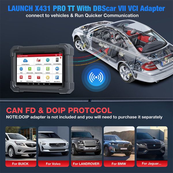 Original LAUNCH X431 PRO TT Full System Bidirectional Scan Tool with DBSCar VII Connector,37+ Reset for All Cars,ECU Online Coding,CANFD Key - Image 7
