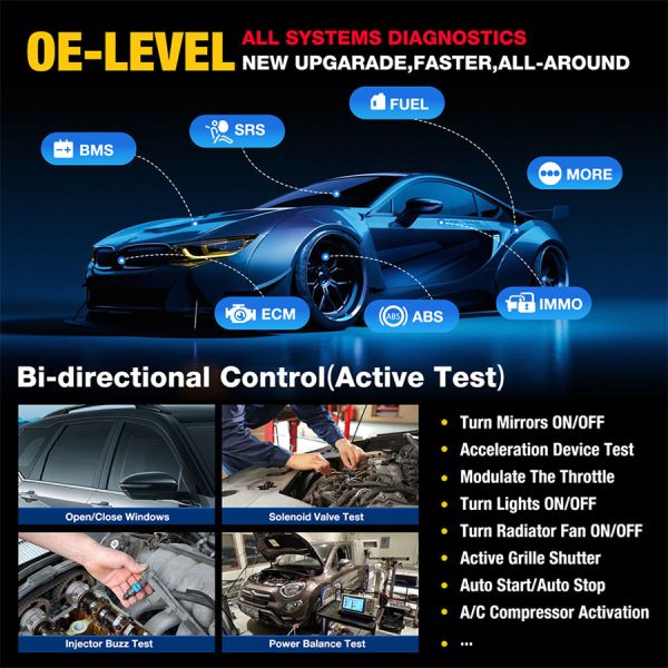 Original LAUNCH X431 PRO TT Full System Bidirectional Scan Tool with DBSCar VII Connector,37+ Reset for All Cars,ECU Online Coding,CANFD Key - Image 8