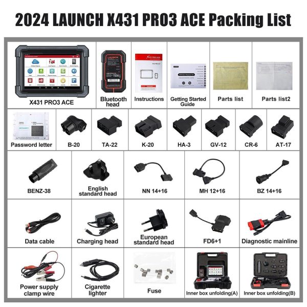AUNCH X431 PRO3 ACE Bidirectional Scan Tool with DBSCar VII Connector Support Topology Map Online Coding 38+ Reset Functions - Image 7