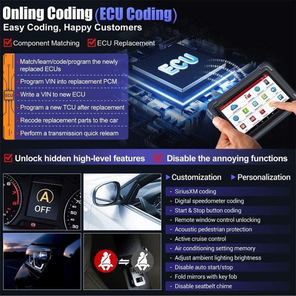 AUNCH X431 PRO3 ACE Bidirectional Scan Tool with DBSCar VII Connector Support Topology Map Online Coding 38+ Reset Functions - Image 8