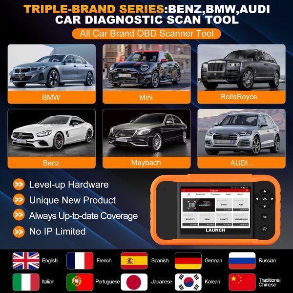 LAUNCH Creader Elite 2.0 BBA Bi-Directional OBD2 Scanner for BMW Mercedes-Benz Volkswagen VW Audi VAG Group, Full System with Full Functions - Image 9