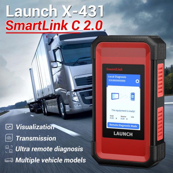 Launch X431 V+ 10.1inch Tablet with X431 Smartlink C V2.0 Heavy Duty Module Adapter Work for Both 12V & 24V Cars and Trucks - Image 9