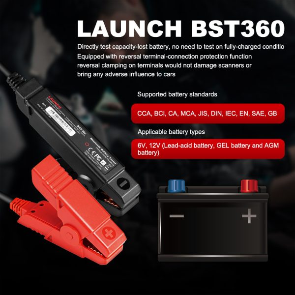 Launch X431 BST360 Bluetooth Battery Tester Used with X-431 PRO GT, X-431 PRO V4.0, X-431 PRO3 V4.0, X-431 PRO5, X-431 PAD V/PAD VII - Image 7