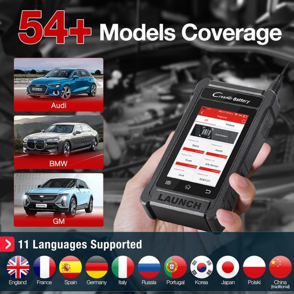 LAUNCH X431 CRB5001 OBD2 Scanner 12V Car Battery Tester Auto ENG ABS SRS AT Diagnostic Tools OIL BMS TPMS 6 Reset Free Update - Image 10