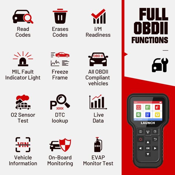LAUNCH CRT5011E Newest TPMS Relearn Tool with 4pcs Launch LTR-03 RF TPMS Sensor Support 315/ 433MHz for Read/Activate/Programming/Relearn/Reset - Image 11
