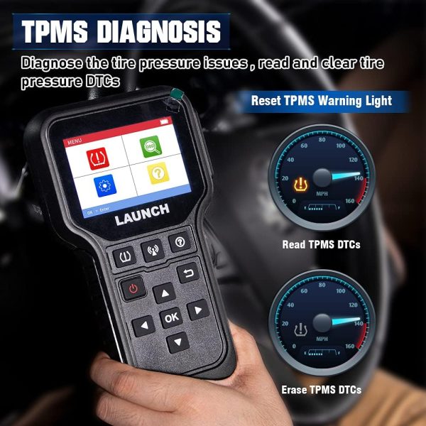 LAUNCH CRT5011E Newest TPMS Relearn Tool with 4pcs Launch LTR-03 RF TPMS Sensor Support 315/ 433MHz for Read/Activate/Programming/Relearn/Reset - Image 9
