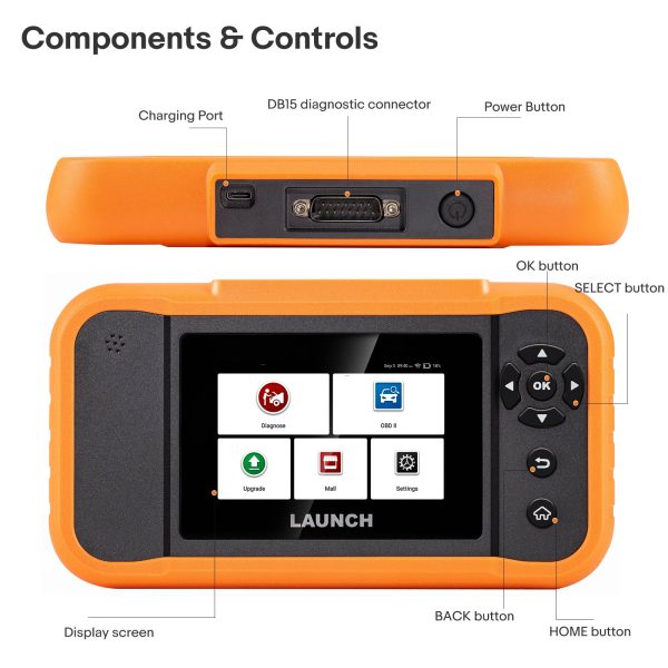 LAUNCH Creader Elite 2.0 FGC for Ford GM Chrysler Full System Bi-Directional Diagnostic Scanner ECU Coding Bi-directional Control Special Service - Image 6