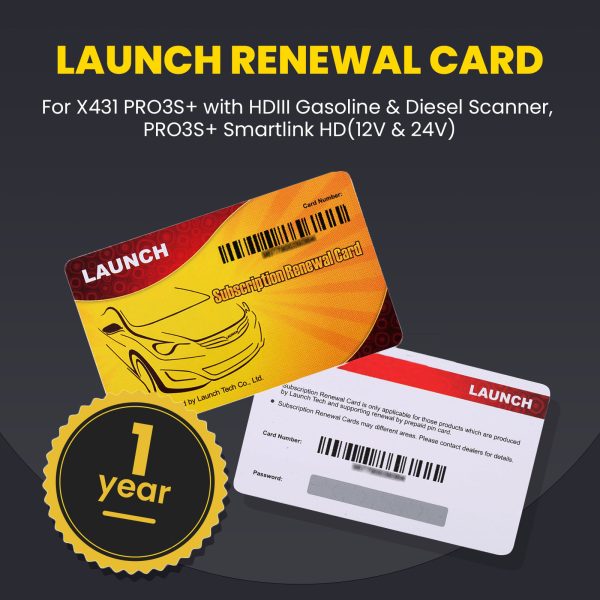 One Year Software Subscription for Launch X431 PRO3S+ with HDIII/ PRO3S+ Smartlink HD Gasoline & Diesel Scanner
