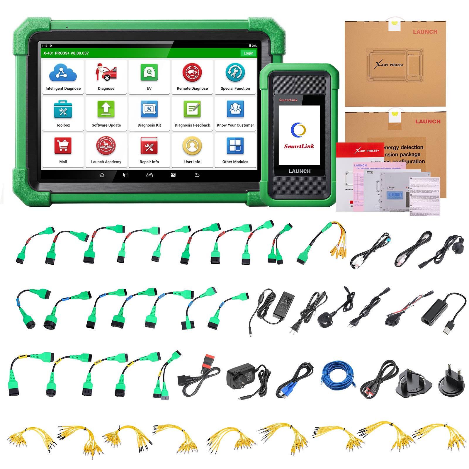2026 LAUNCH X431 PRO3S+ EV Diagnostic Scanner for EV Diagnostics & Battery Pack Analysis Supports Topology 40+ Service Functions CAN FD DoIP - Image 3
